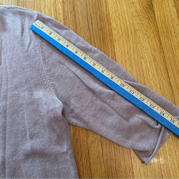 Eileen Fisher Fine Organic Linen Luna Crepe  Knit Short Cardigan L (z) - Picture 4 of 11